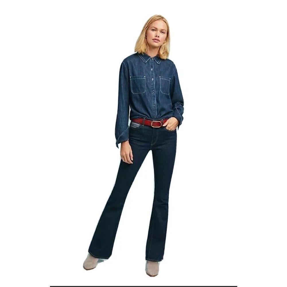 Anthropologie x Levi’s Made & Crafted Stem Flare Blue Jeans Mid-Rise 28 $198